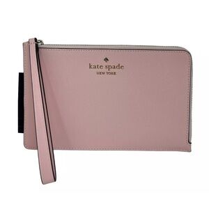 BRAND NEW Kate Spade Staci Medium Leather Zip Wristlet in Chalk Pink